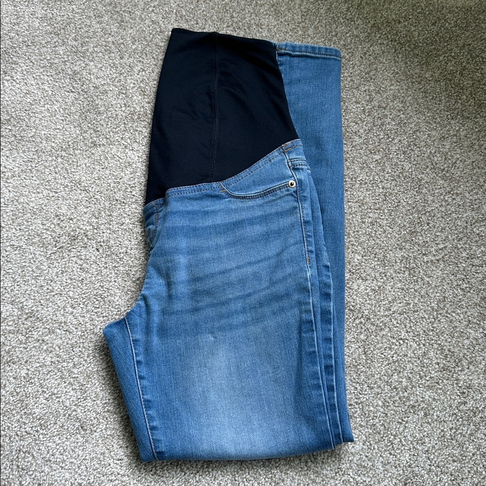 Isabel Maternity by Ingrid & Isabel Blue Jeggings with Black Waistband